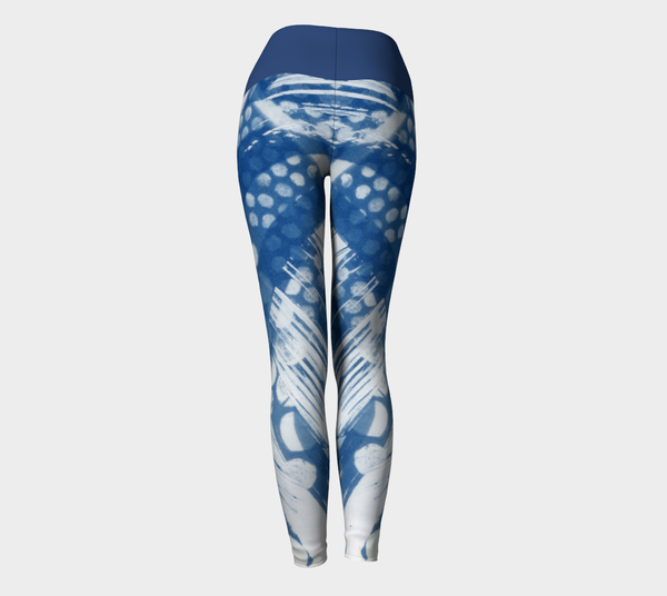 Octopus yoga leggings with blue band